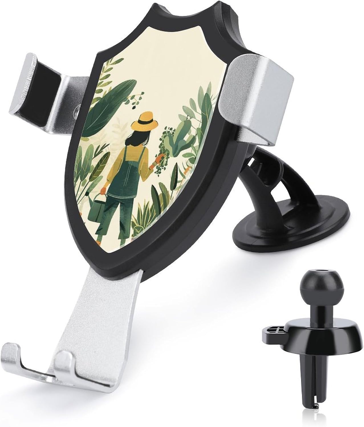 Universal Dashboard Cell Phone Holders Car Phone Holder Cute and Personalized Rotatable Plants and Pots Printed Car Phone Mount Fit Vent/Windshield
