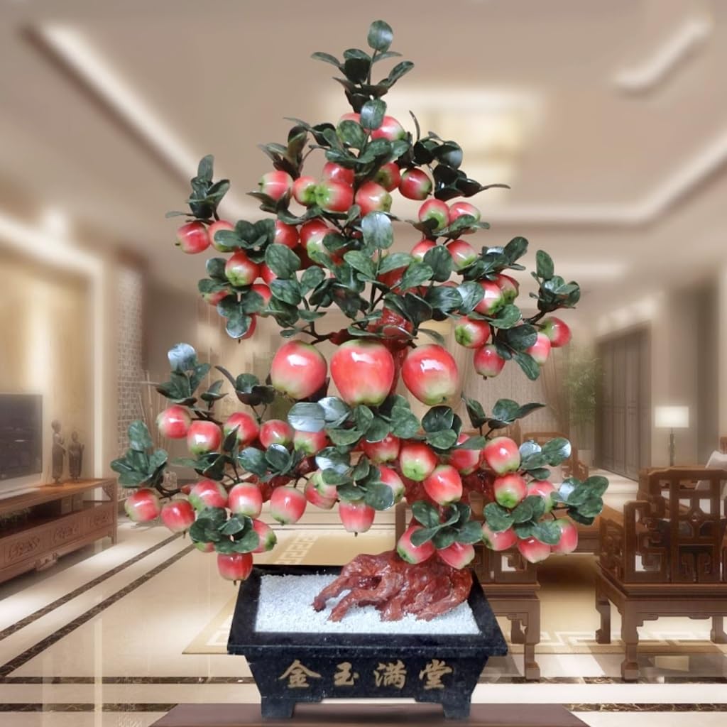 CHICKEN Piante Decorative Artificiali Jade Apple Tree Lobby Company Apertura Giada Pianta in Vaso Ingresso Soggiorno Decorazione Decorazione Domestica Artigianato Piante da Appartamento Finte
