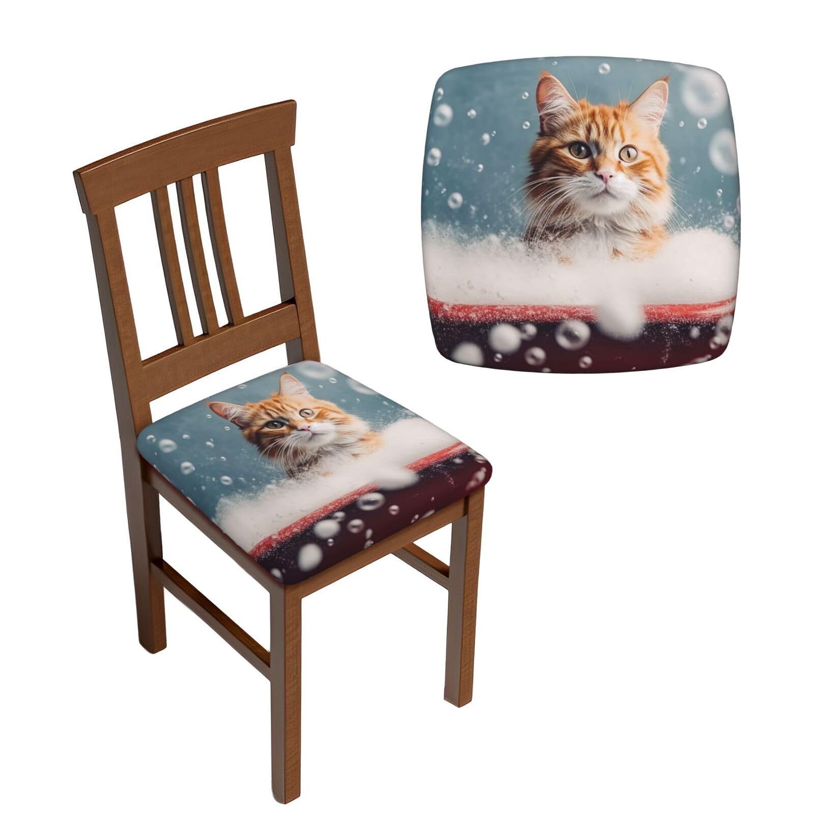 Housse de chaise extensible motif chat pour sublimer vos repas de fête en famille