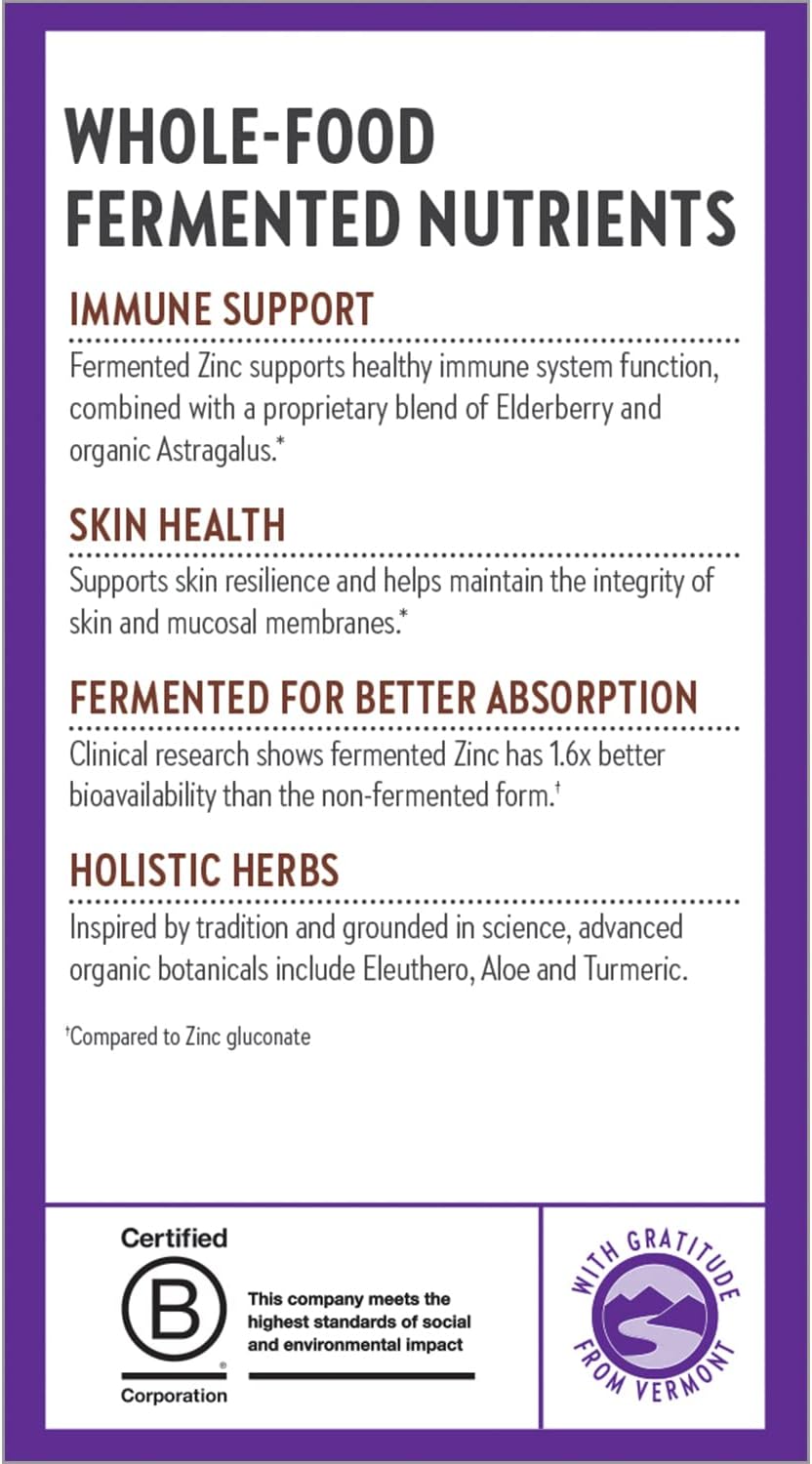 Zinc Supplement, New Chapter Fermented Zinc Complex, ONE Daily for Immune Support + Skin Health + Non-GMO Ingredients, Easy to Swallow & Digest