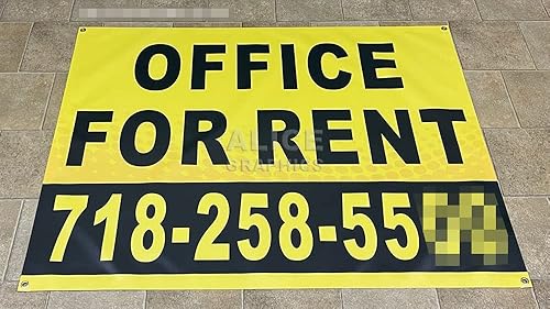 Miniatura 3 de Letrero impreso personalizado de 36 x 48 pulgadas con espacio disponible (para arrendamiento, alquiler) con tu número de teléfono (diseño #6),