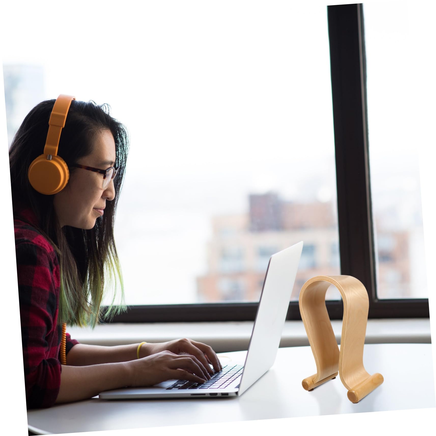 ORFOFE Praktischer Kopfhörerständer aus Walnussholz U form Halterung für Gaming Headset Over ear Kompatibel Stabil Rutschfest Elegantes Design für Büro Zuhause