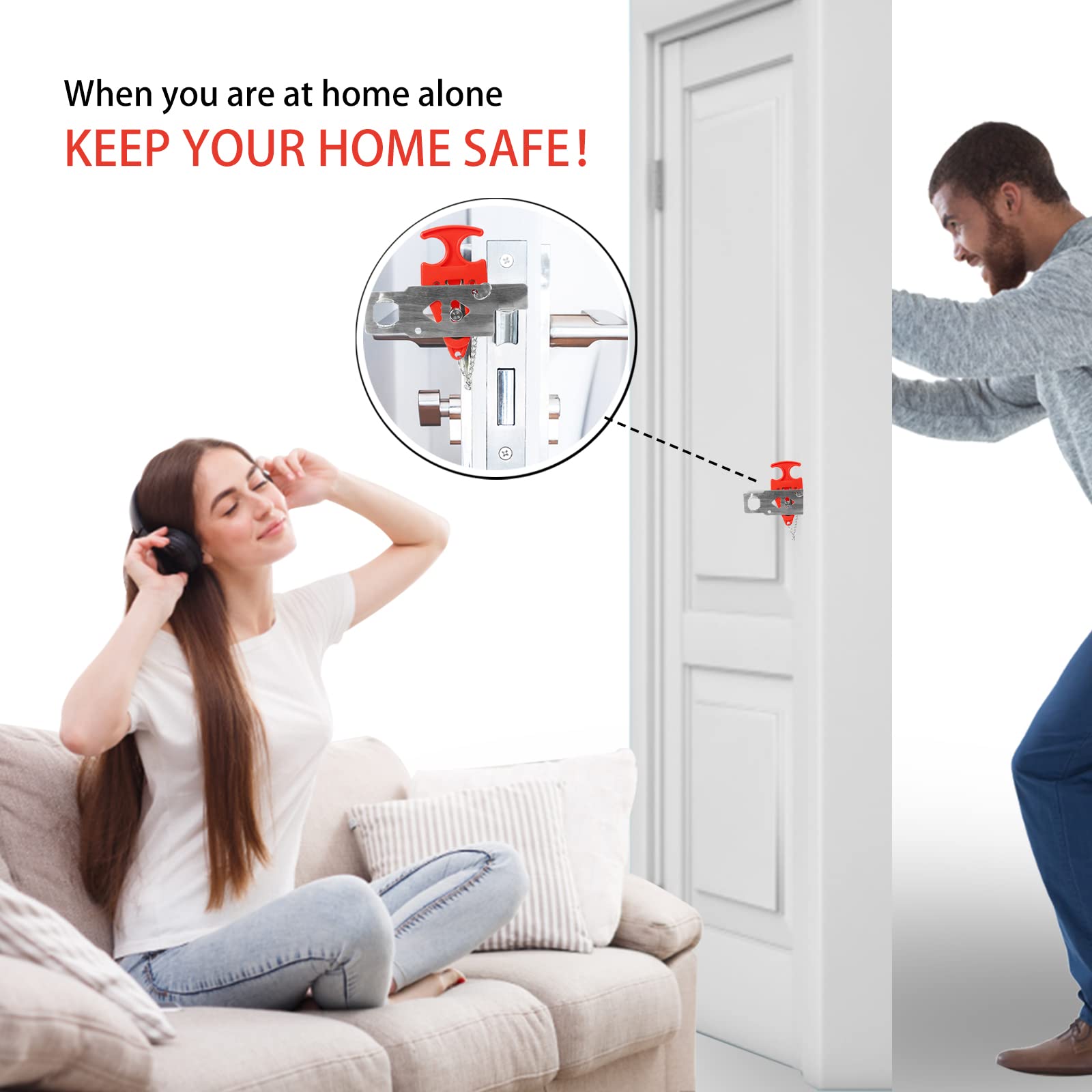 MAEXUS Tragbares Türschloss - Sicherheit Für Hotel & Wohnung Ohne Bohren