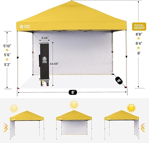 Miniatura 44 de CROWN SHADES - Toldo desplegable de 10 x 10 pies con 1 pared lateral, tienda de campaña de playa que se arma con solo presionar un botón, glorieta