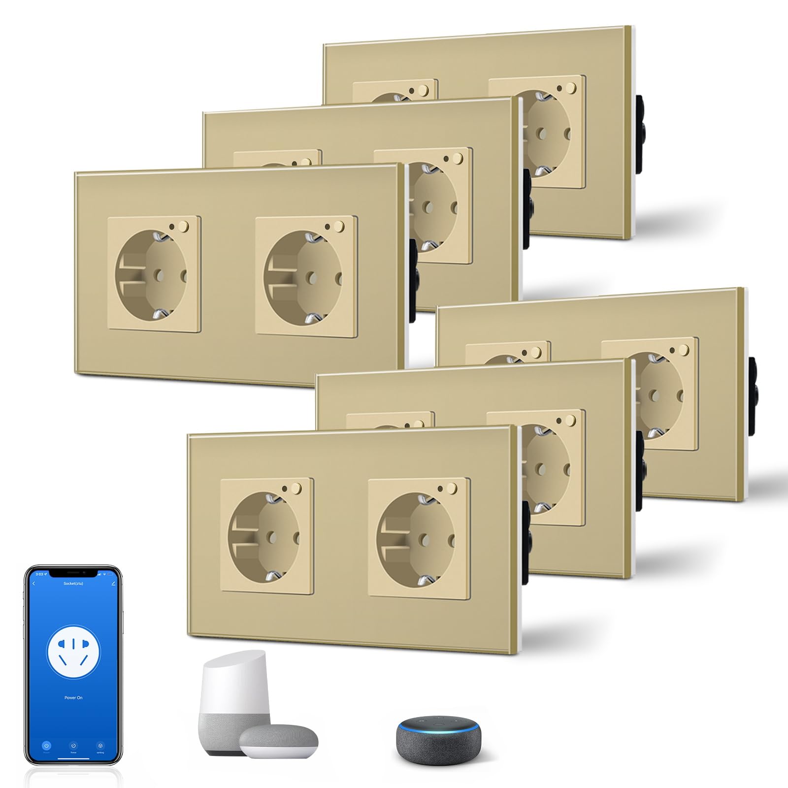 BSEED Enchufe Inteligente con 20W USB y Tipo C,Mate Enchufe Pared Wifi con Medidor Consumo,Control Remoto por APP & Voz,Requiere Cable Neutro,1 Enchufe,Blanco 86mm — view 33