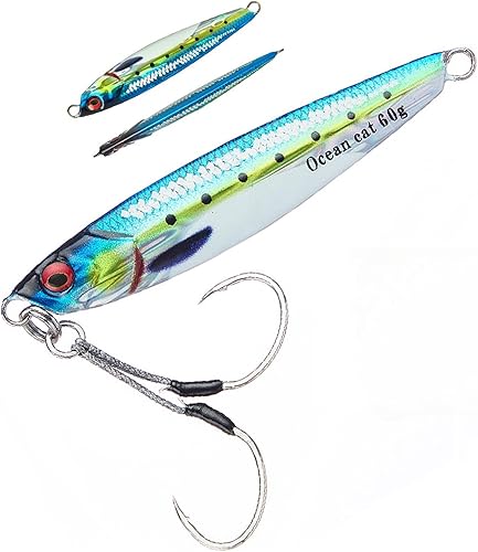 Miniatura 177 de OCEAN CAT Jigs de pesca de agua salada en alta mar Jigging de velocidad de lanzamiento lento señuelos vertical Jigging vertical Plantilla de otoño
