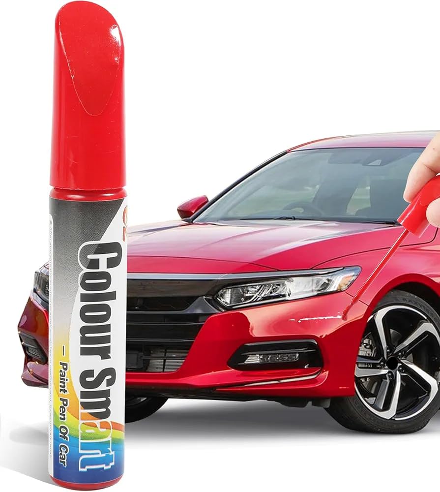 - ASIRA 2-in-1 Car Scratch Remover Touch Up Paint Pen | Deep Scratch Repair Pen for Cars | Universal White Automotive Paint | Easy Use for Minor Paint Fix | All Car Brands Compatible (Red)