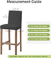 Vista 7 de Juego de 2 fundas elásticas para taburetes de bar con estampado de cachemira gris, lujosas y modernas fundas para sillas de bar, diseño moderno