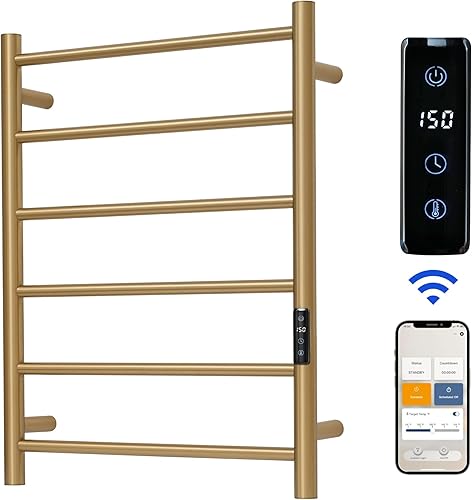 Miniatura 8 de Toallero eléctrico con control de voz para Alexa y Google Home, calentador de toallas de baño montado en la pared TUYA, enchufe, 26.77x20.47x4.39