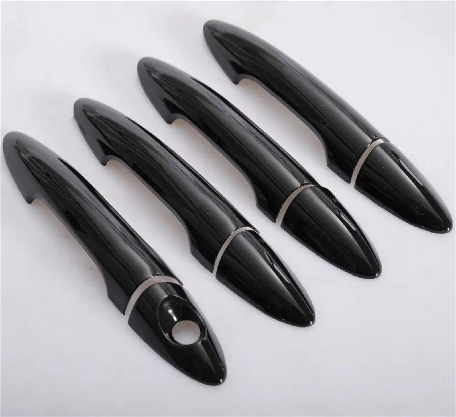 JTWMTY Car Glossy Black Accessories Outer Door Handle Cover Exterior Stickers for Kia for Rio 3 K2 2011 2012-2016(Black 0 Button)