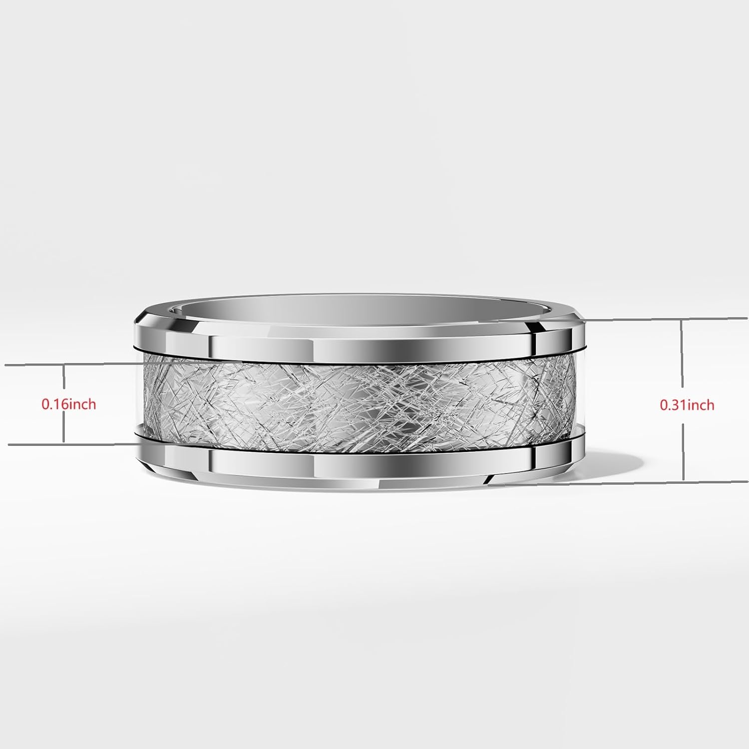 Silver Ring Men Wide Wedding Band Stainless Steel Engagement Titanium Rings Minimalist Silver Anniversary Band Durable Men'S Jewelry Alternative - Image 2