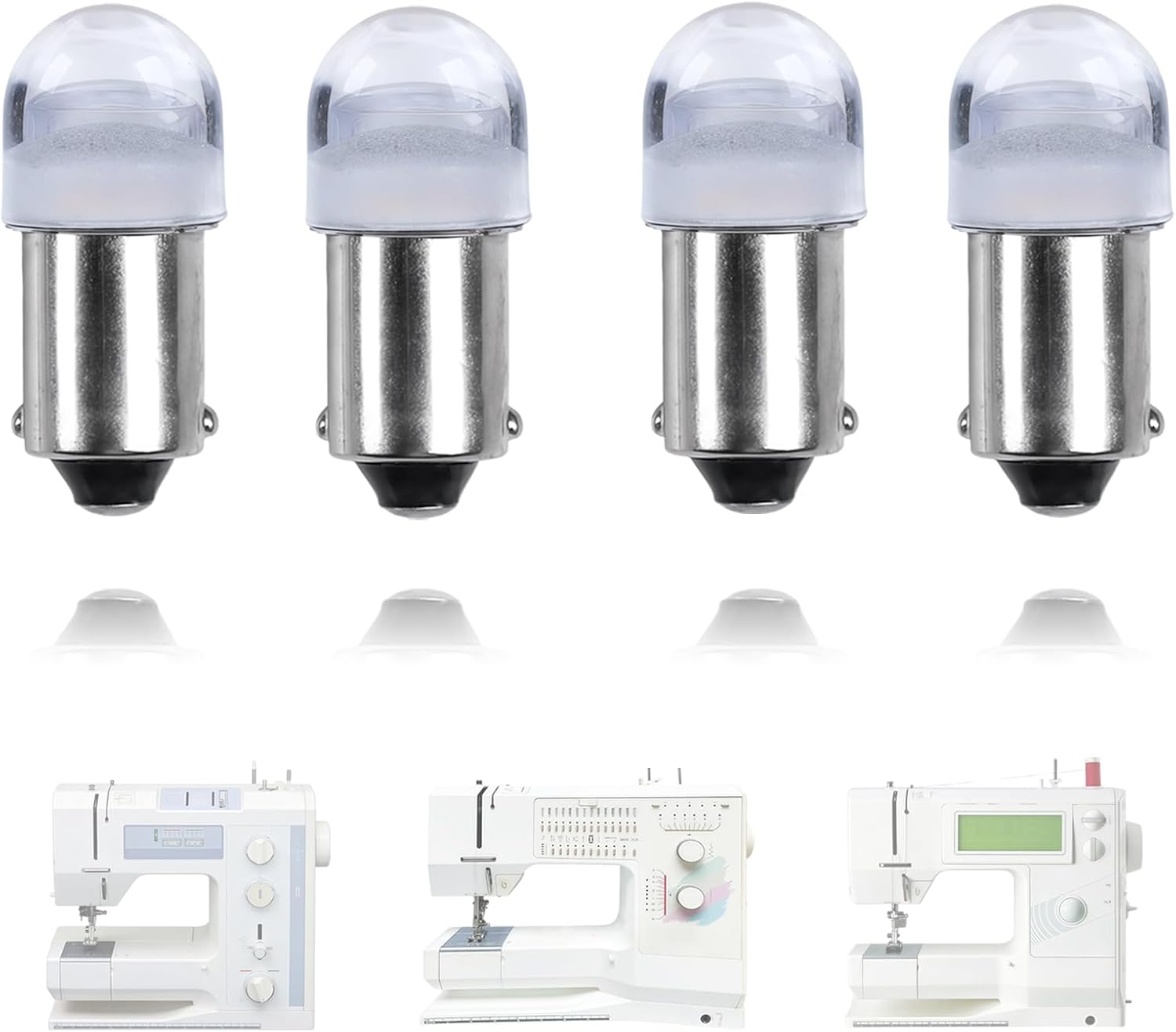 4-Pack 6V/3W 3055000-LED Push-In Light Bulb Compatible with Bernina Sewing Machine 1020,1030,1031,1080,1090,1100,1120,1130,1230,1260,1530,1630, Replacement for 3055000 3055000-G 3055000-LED