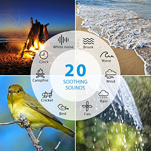 White Noise Sound Machine for Sleeping, AVANTEK 20 Non-Looping High Fidelity Soothing Sounds with Earphone Jack for Baby, Adult, with Fan & Nature Sounds, Memory Function, 7 Timer Settings, Black - Thumbnail 5