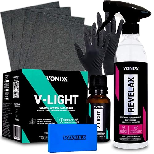 Kit Lixamento Polimento Restauração Faróis Vonixx V-light Revelax