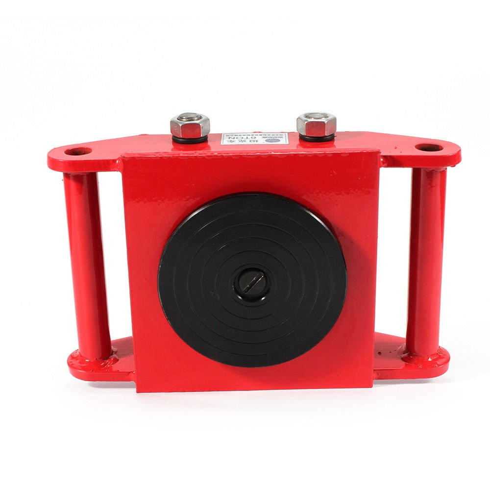 6T 360° Industrieroller Panzerrollen Rot, Transportfahrwerk Transportrollen Schwerlastrollen Stahl, Transportrolle Maschinerie Maschinentransport (Farbe : 4pcs-Rot)