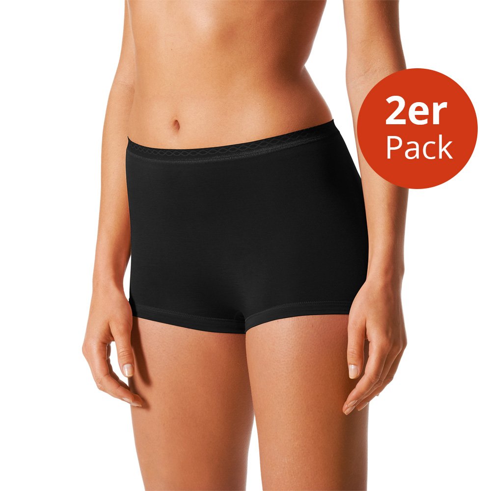 Mey 2er Pack Damen Panty Lights - 89206 - Schwarz - Größe 38 Bodysize - Damen Pants ohne Seitennähte Unterhosen für Damen- UNWAGO Set