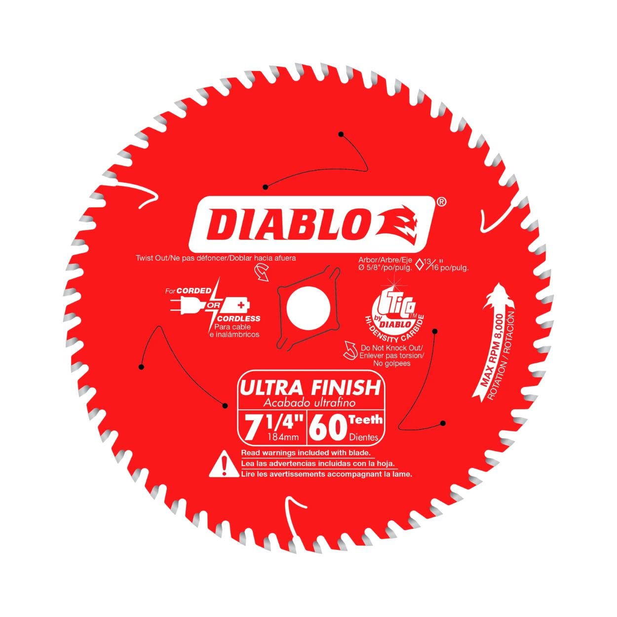 Diablo Ultra Finish Carbide Saw Blade for Wood - 7-1/4