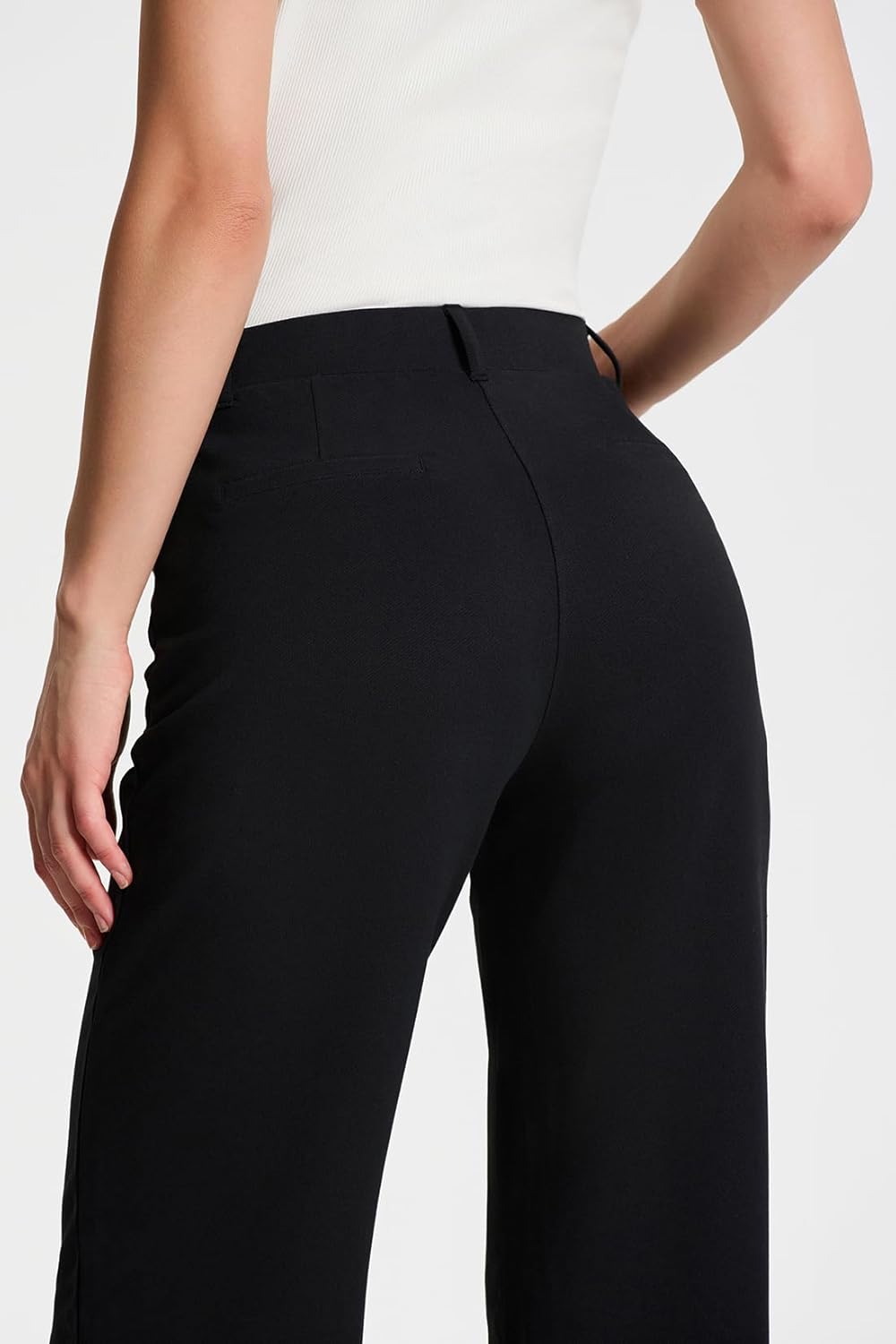 Yogipace Petite/Regular/Tall Women's Pull-on High Rise Stretch Relaxed Fit Dress Pants Soft Ponte Bussiness Casual Trouser - Image 4