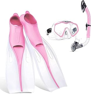 Maschere per Immersioni Subacquee A Pieno Facciale Set per Snorkeling Professionale Occhiali Antiappannamento in Silicone Occhiali Set Pinne per Nuoto Attrezzatura Subacquea per Adulti