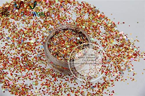 Xmas-14 Mix Shiny Christmas Glitter Holographic Colors and Shapes spangles Glitter for Nail Art or DIY Decoration 1pack=50g