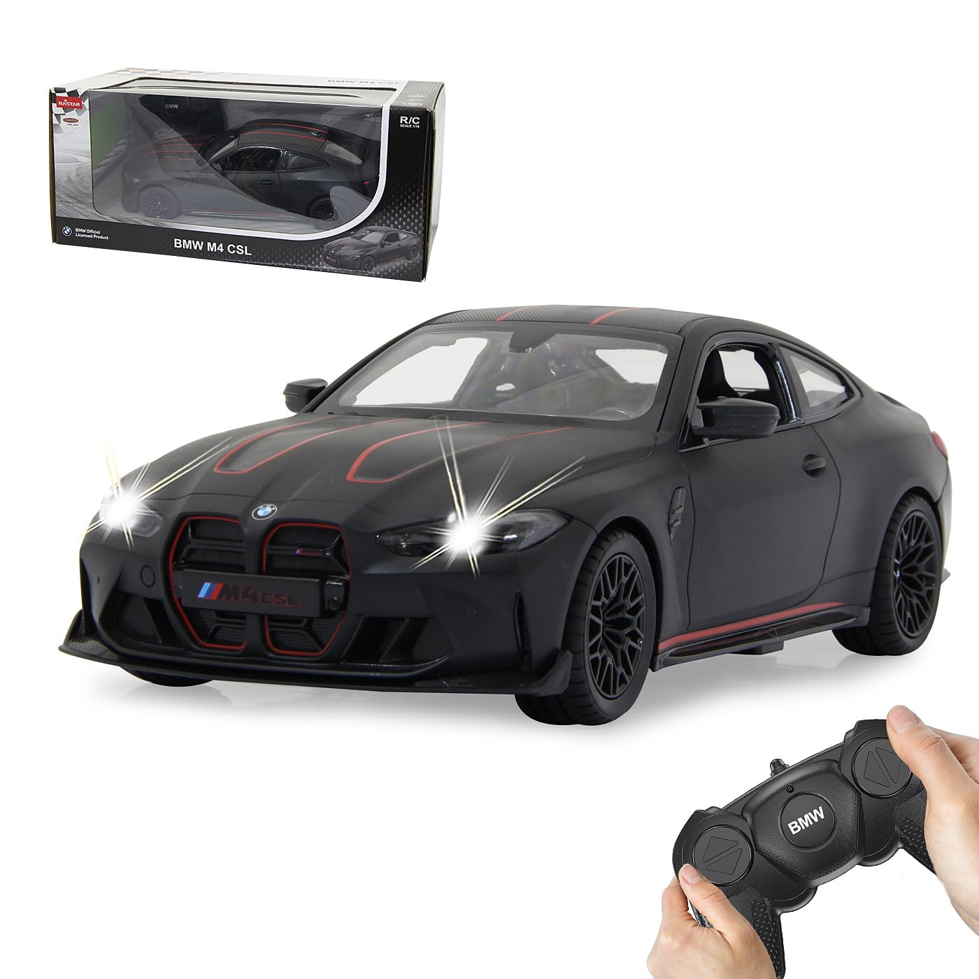 JAMARA BMW M4 CSL 1:16 2.4GHz Transparent Windscreen LED Light RC Car