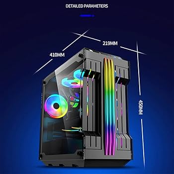 Amazon.co.jp: ミドルタワーPCケース RGBライトバーコンピュータ