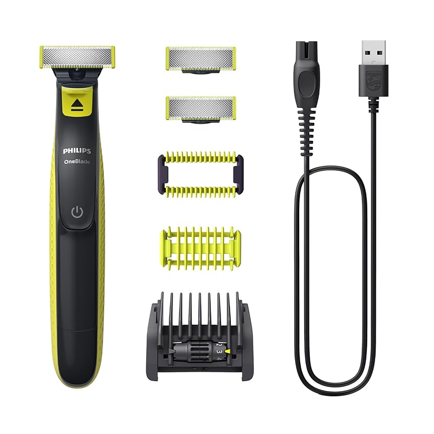 Immagine del prodotto Philips OneBlade Original Hybrid Face + Body - Rifinitore barba elettrico, rasoio e strumento per il bodygrooming, 2 lame originali, 1 pettine regolabile 5 in 1, 1 kit corpo (modello QP2824/30)