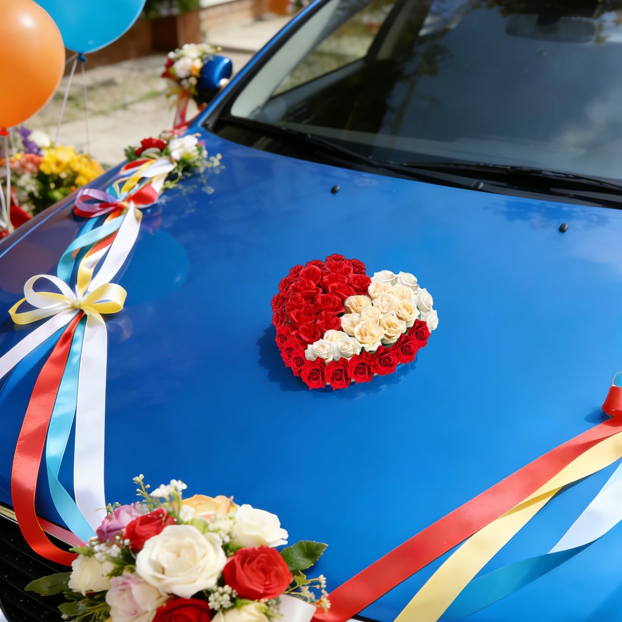 NUOBESTY Wedding Car Floral Mud Plate with Suction Cup 7.87X7.48X1.69In Lightweight Foam Base for DIY Flower Arranging Car Head Decoration Wedding Party Accessory