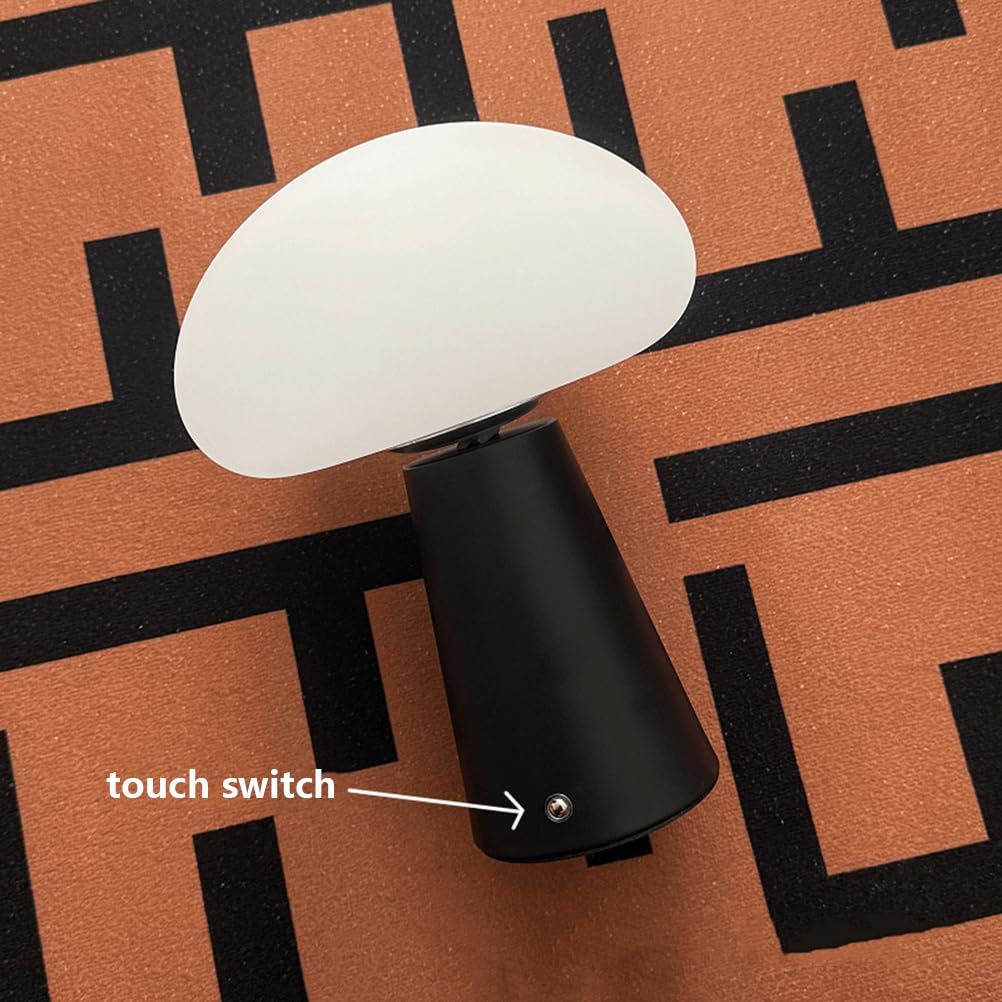 AoLa Pilz Tischlampe Kabellos LED Akku Pilzlampe Dimmbar mit Touch Control Tischleuchte USB Aufladbar 3000mAh Batteriebetrieben Nachttischlampe Mushroom Leselampe für Schlafzimmer Restaurant Bar