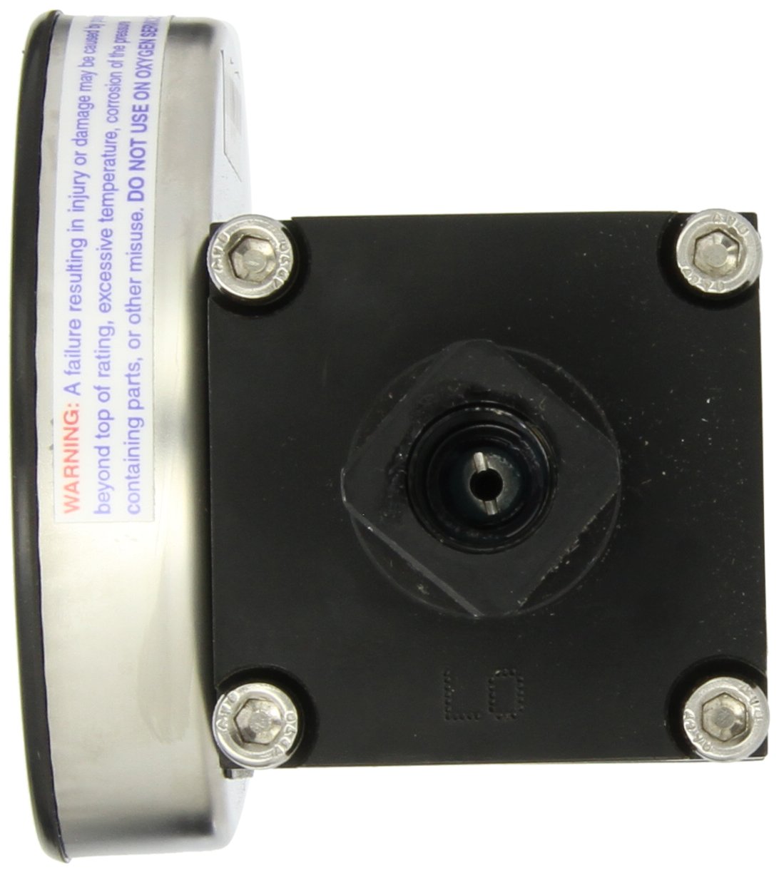 Ashcroft Type 1132 Stainless Steel Differential Pressure Gauge, Aluminum Body, Compatible with Air and Non-Corrosive Liquids, Includes Instructions, 3-1/2