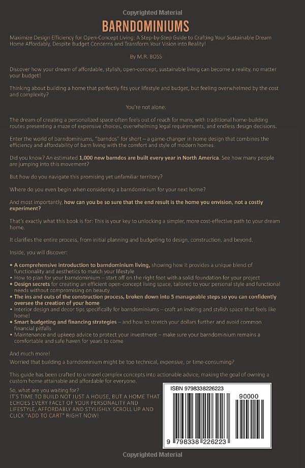 BARNDOMINIUMS: MAXIMIZE DESIGN EFFICIENCY FOR OPEN-CONCEPT LIVING: A STEP-BY-STEP GUIDE TO CRAFTING YOUR SUSTAINABLE DREAM HOME AFFORDABLY, DESPITE ... AND TRANSFORM YOUR VISION INTO REALITY! - Image 2