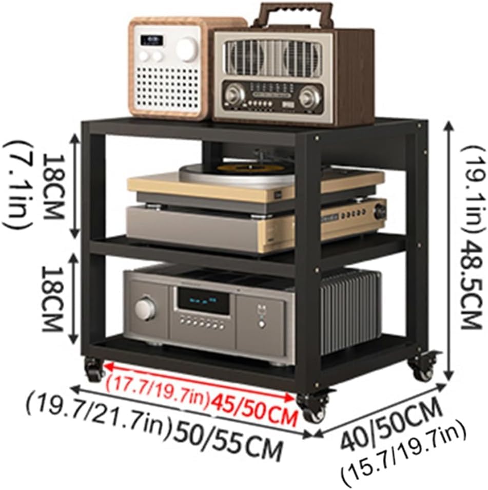 Support TV d'angle et meuble HiFi mobile à 3 niveaux pour optimiser le salon - 2