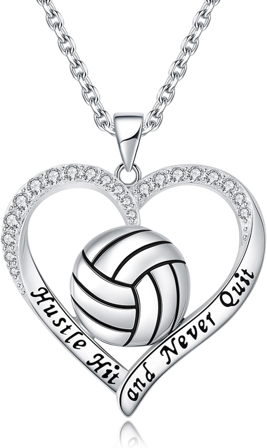 925 Sterling Silver Volleyball Necklace Pendant Jewelry Volleyball Gifts for Women Players