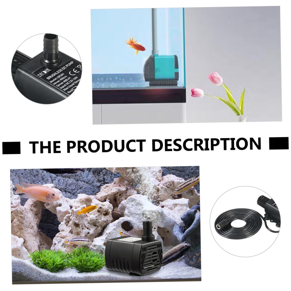 Kisangel 3 Pezzi Pompa Submersibile per Acquari e Fontane Silenziosa e Resistente per Acquatici Raffreddamento per Computer