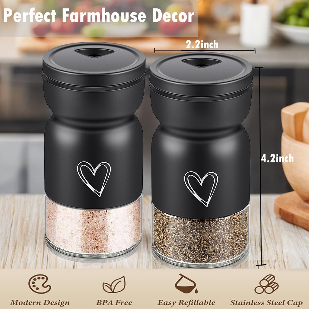 Saleros Para Cocina Elegantes Stainless Steel Salt And Pepper Shaker Set  With Glass Botto... Salt And Pepper Shakers, image size:1024x1024