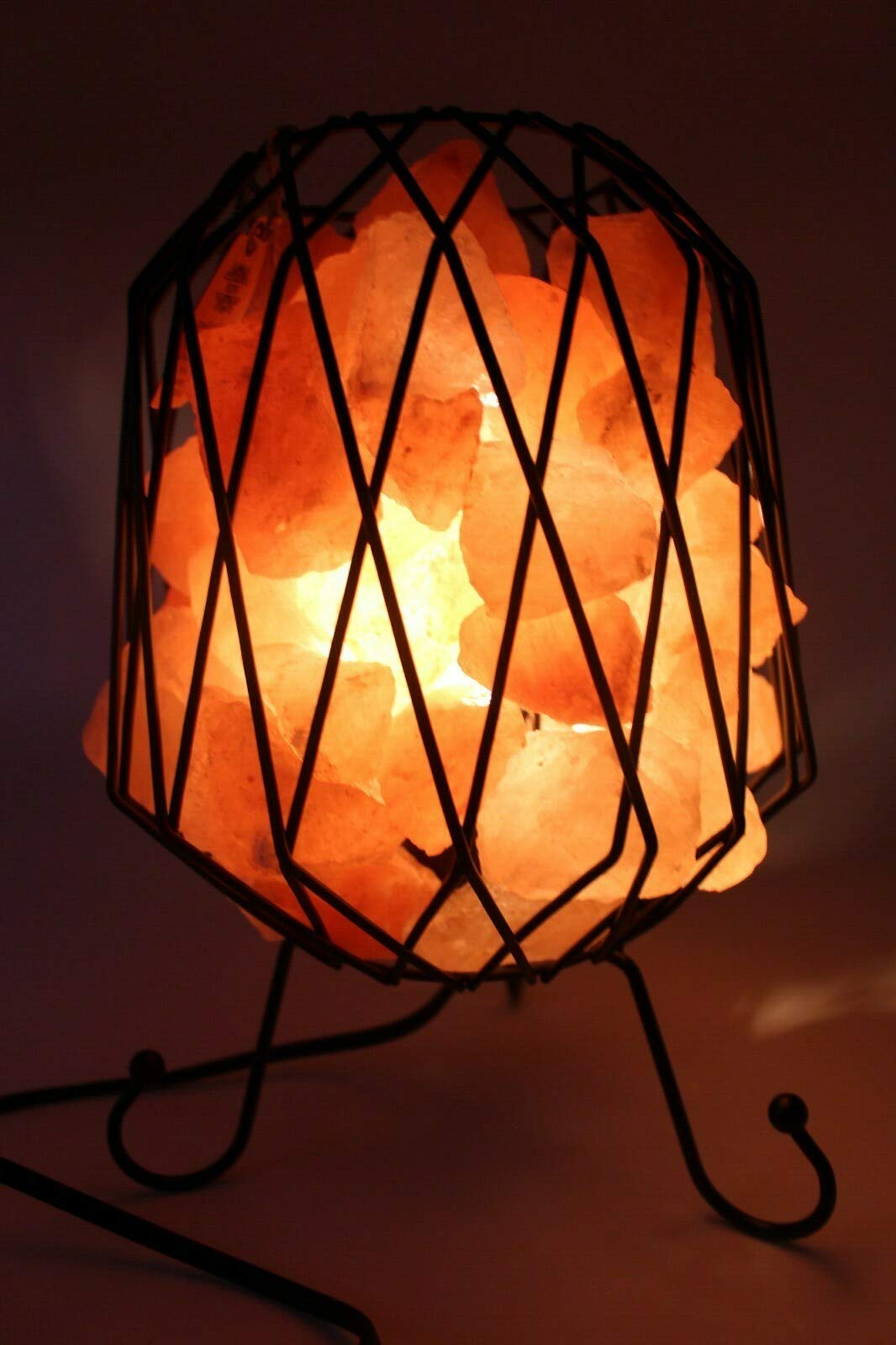 Elegancka lampa z kryształem soli / lampa stołowa / wellness - lampa do sauny - idealna do relaksu | lampa solna również do jogi/medytacji