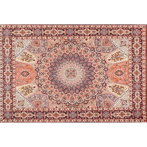 ラグマット ペルシャ絨毯 北欧風 花柄 厚手 カーペット カラー8 シンプル 軽量 滑り止め おしゃれ 玄関マット インテリア レトロ 140*200 ホットカーペット 床暖房対応 洗えるラグ 抗菌 防臭 リビング