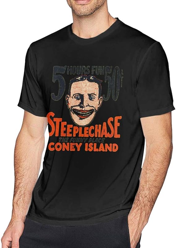 Amazon Co Jp メンズ Oネックヴィンテージのコニーアイランドのおもしろいな顔のデザインアウトドアスポーツtシャツxxl半袖シャツ ファッション