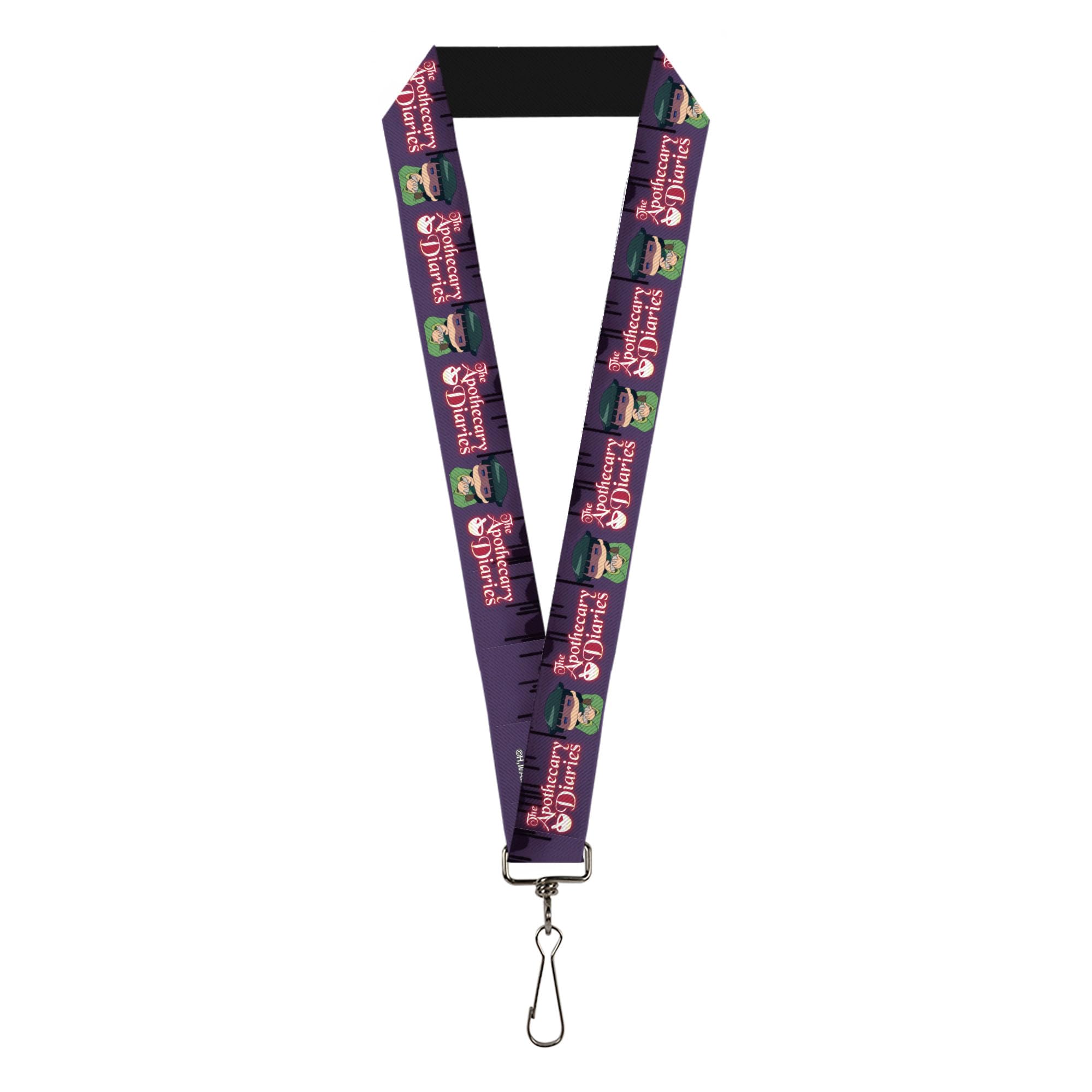 Buckle-Down Unisex Purple The Apothecary Diaries Lanyard, The Apothecary Diaries Chibi Maomao Pose And Logo Elastic