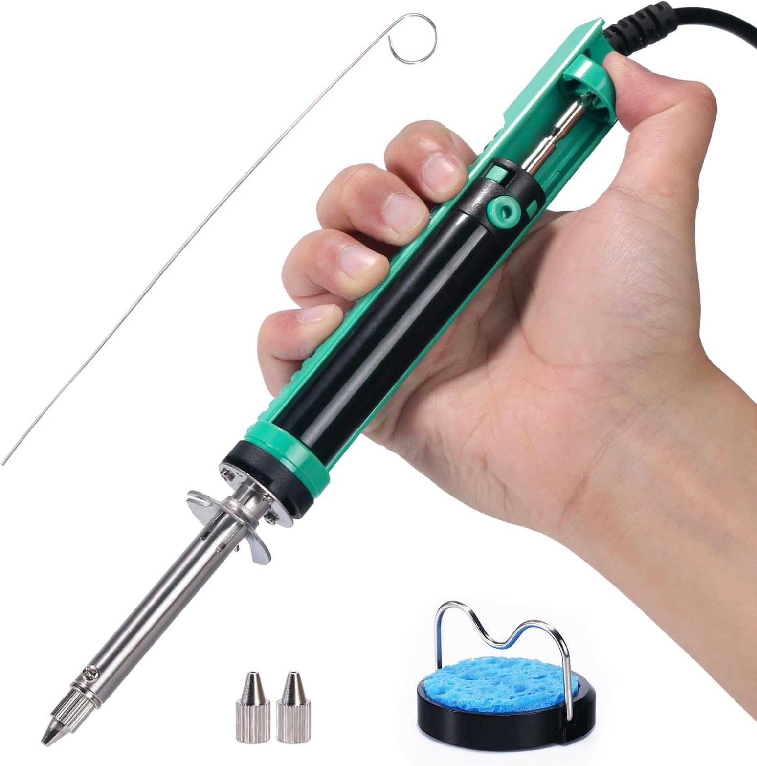 YIHUA 929D-V Electric Desoldering Iron with Shorter Load Handle and Desoldering Nozzles, 1mm, 1.2mm for Through Hole Desoldering