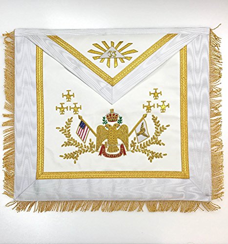 Rose Croix Scottish Rite 33rd Degree Handmade embroidery Apron Set MS0164