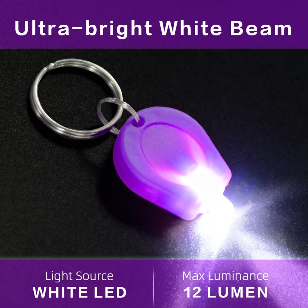 100 Pack Ultra Bright Mini LED Keychain Flashlight, Small Key Ring Flashlight, LED Keychain Light for Outdoor Activities Emergency Light - 10 - Colored Shell