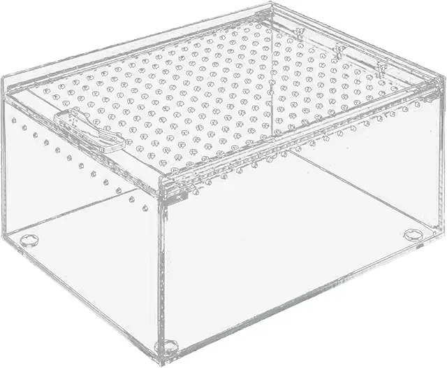 Acrylic Reptile Terrarium with Magnetic Lock - Plastic Habitat Enclosure