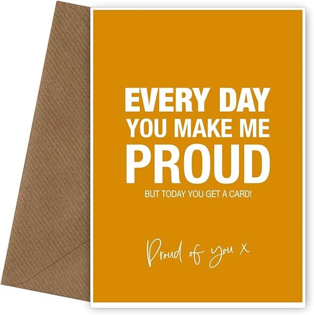 Proud of You Card for Son Daughter Grandson Granddaughter Students - Colourful Well Done Exam Card GCSE Uni A Level Results - So Proud of You Every Day Positive Leavers Greetings Card Gift Graduating