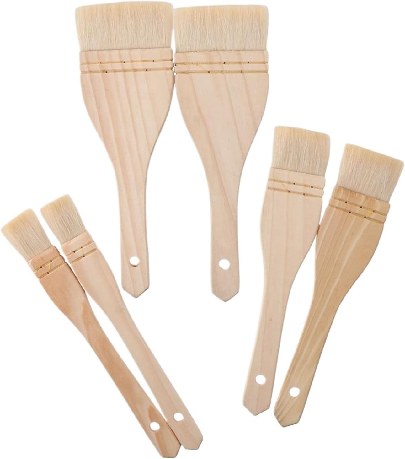 1/6pcs Brush Baking Household Barbecue, Cooking Paint Tools, Hardwood Handles Pastry Brushes(1 inch-2 inch-3 inch)