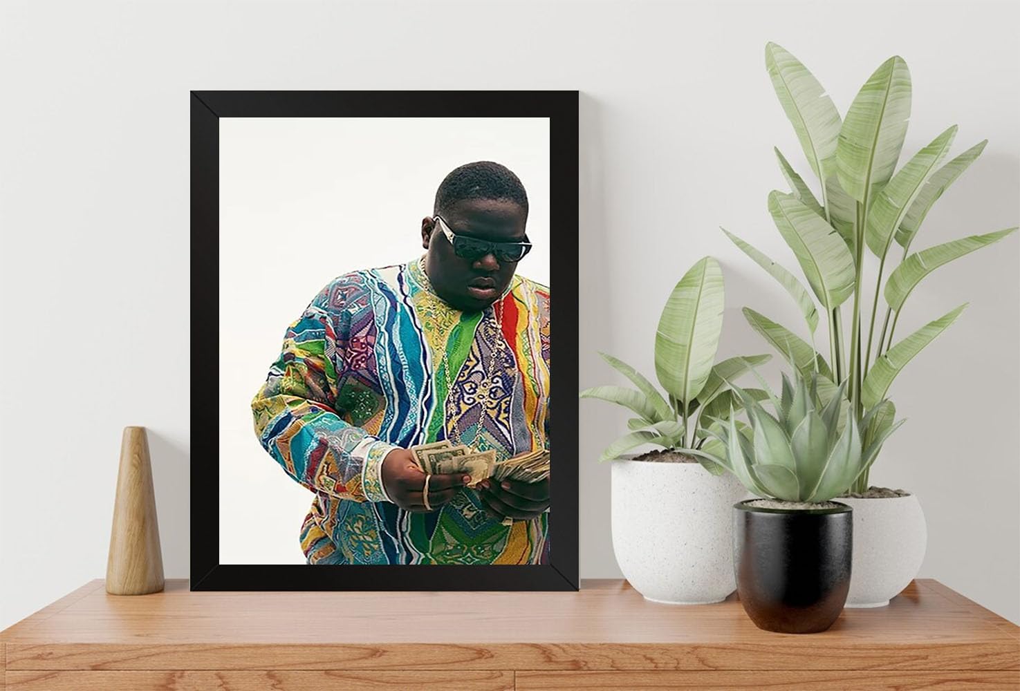 GADGETS WRAP Printed Photo Frame Matte Painting for Home Office Studio Living Room Decoration (9x11inch Black Framed) - Biggie Smalls Legend