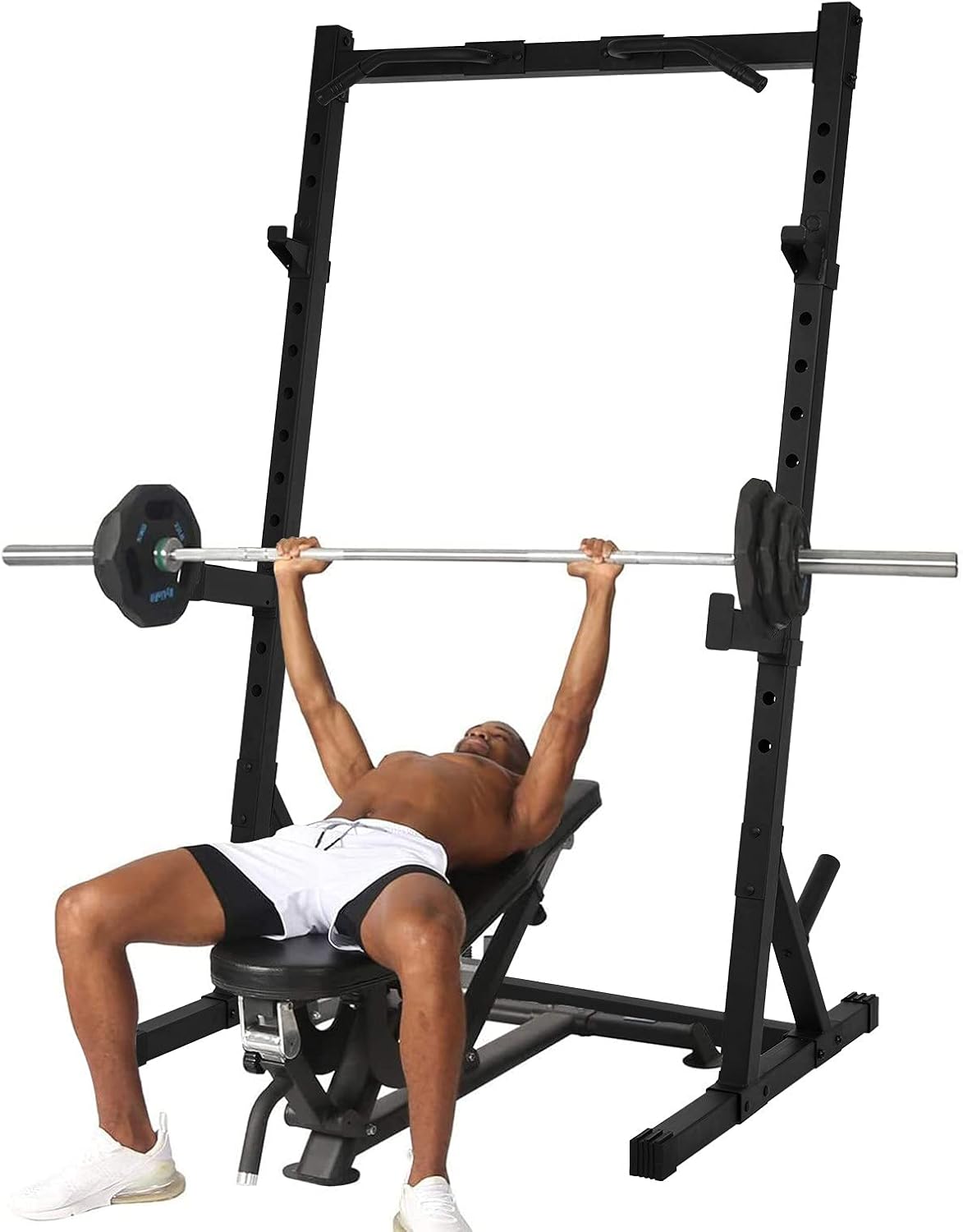 Adjustable Power Cage, Squat Rack Power Tower, Multifunction Half-frame Workout Station for Strength Training, Weight Lifting Squat Stand, Heavy Duty Dipping Station for Home Gym Exercise : Sports & Outdoors