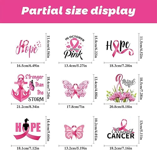 Miniatura 5 de Adhesivos para ventana de concientización sobre el cáncer de mama, 9 hojas de cinta rosa, calcomanías de decoración de cáncer de mama, calcomanías
