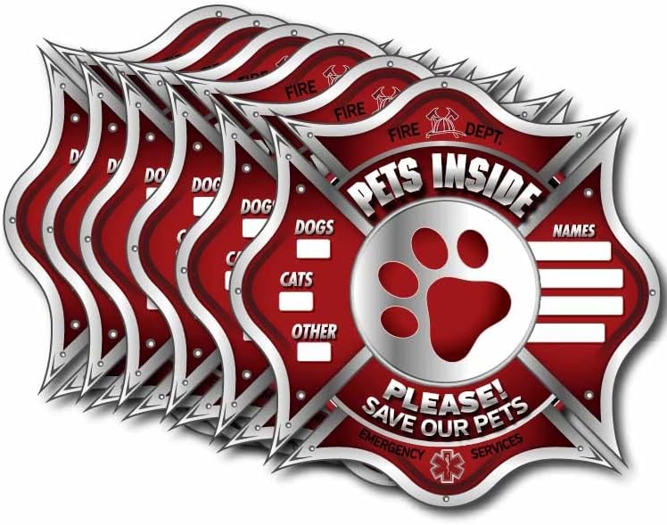 Vinyl Friend Pet Alert StickersFIRE Safety Alert and