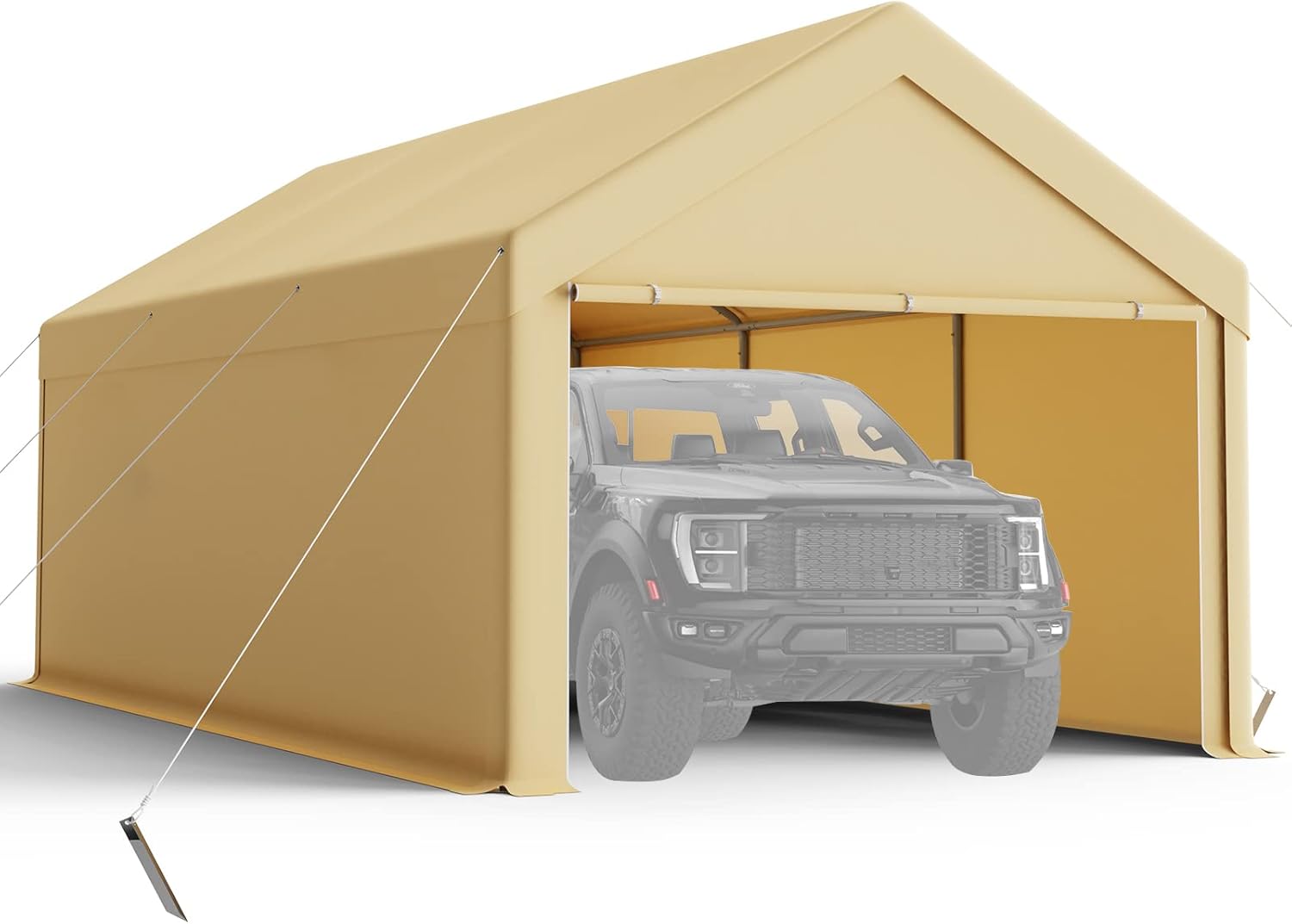 Cityflee Carport, 10'x 20' Heavy Duty Carport Canopy, 8Legged Portable Garage with